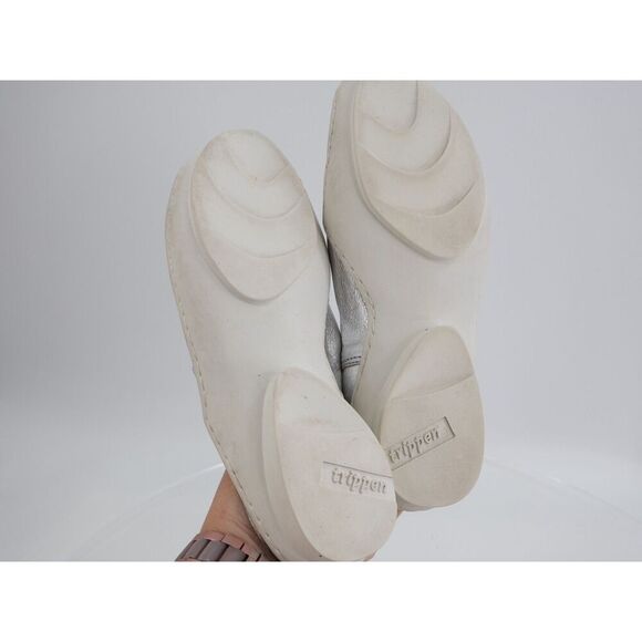 Trippen Plunge Mules Size 35 5 Silver Leather Comfy Shoes Slipper Slip On - Picture 9 of 12